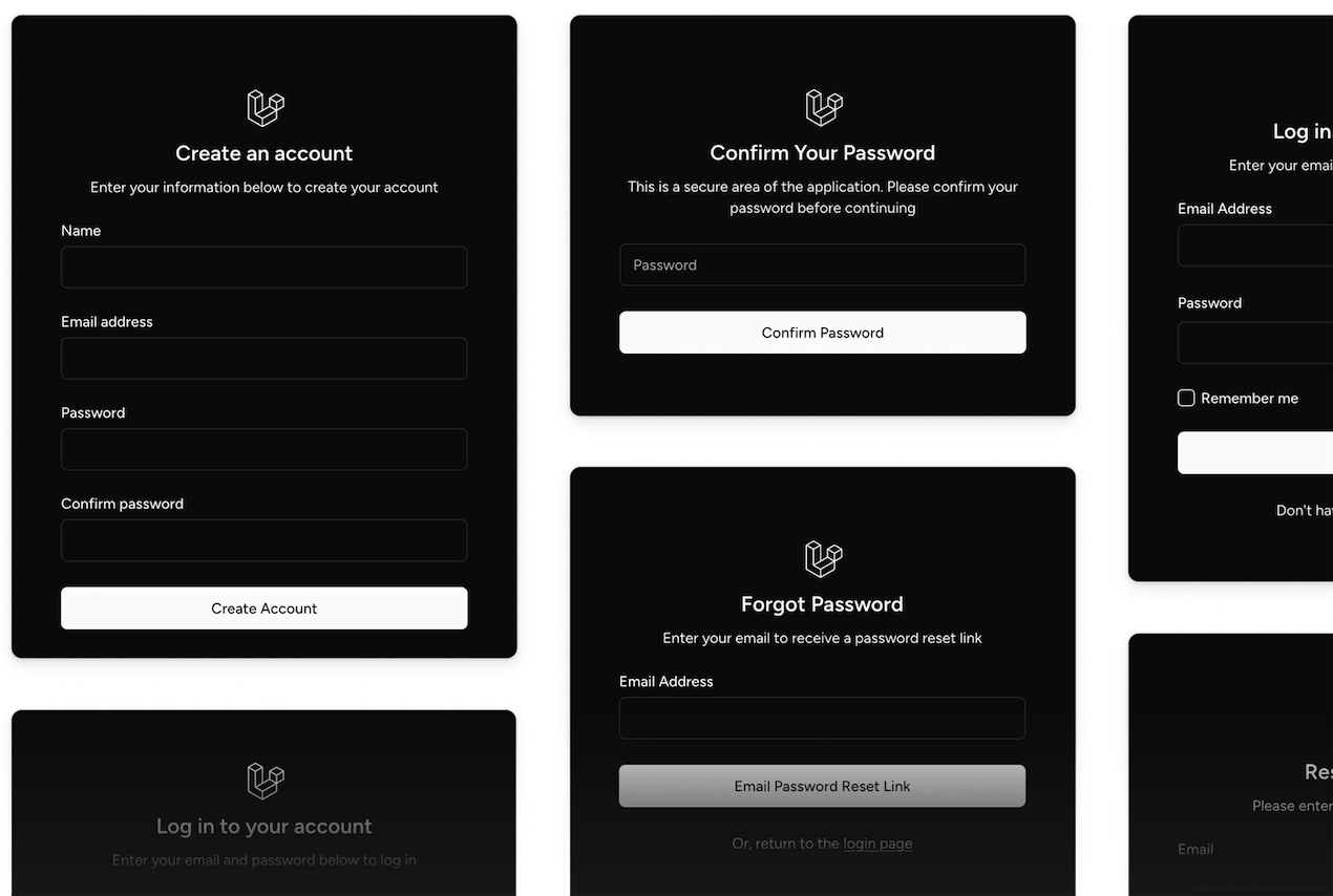 Built-in Laravel authentication