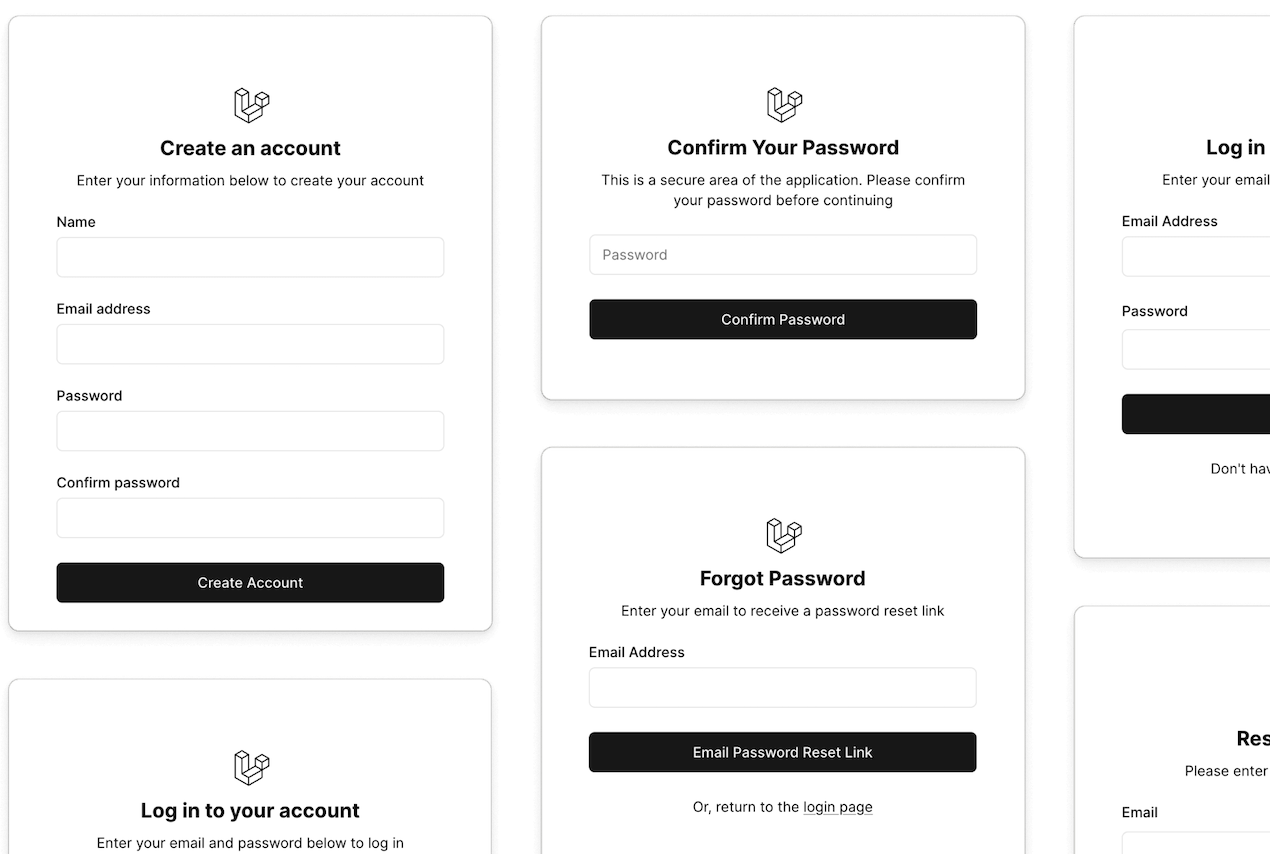 Built-in Laravel authentication