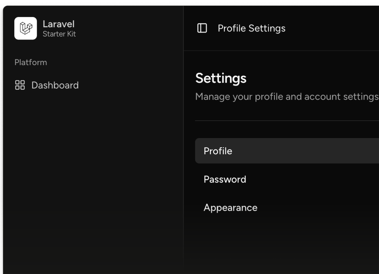 User settings